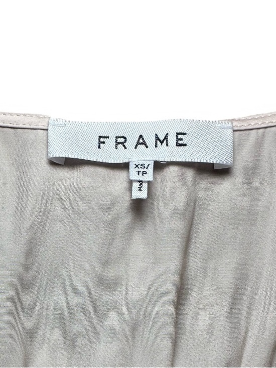FRAME Julianne Blouse "Blush" Champagne Cream XS Like New - Picture 3 of 4